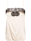 DOLCE & GABBANA DOLCE & GABBANA LACE LOGO CAMISOLE - NEUTRALS