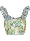 ALL THINGS MOCHI SELINA RUFFLE TRIM CROP TOP