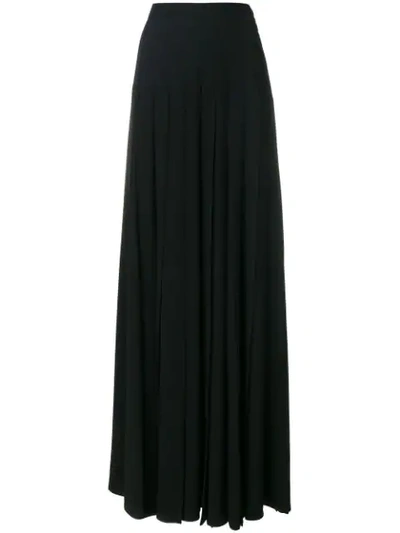 Prada High-rise Pleated Crepe Maxi Skirt In Black