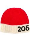 CALVIN KLEIN 205W39NYC contrast logo beanie hat