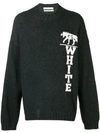 OFF-WHITE logo印花羊毛针织毛衣