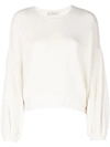 VALENTINO VALENTINO RIBBED KNIT SWEATER - NEUTRALS