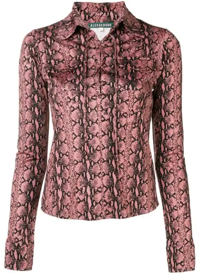 Alexa Chung Snakeskin Print Lace-up Shirt - 粉色 In Pink