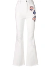 DOLCE & GABBANA APPLIQUE PATCH FLARED JEANS