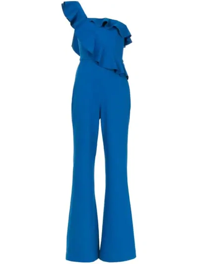 Rebecca Vallance Caspian One Shoulder Jumpsuit In Blue