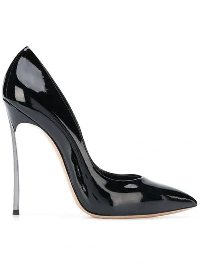 Casadei Varnished Pointed Pumps - Black