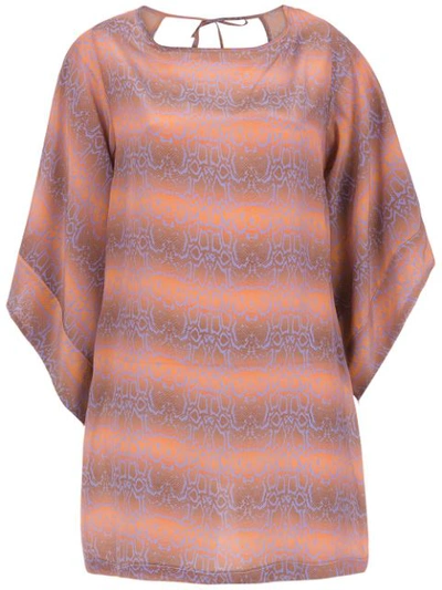 Amir Slama Silk Beache Dress In Brown