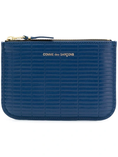 Comme Des Garçons Top Zipped Wallet In Blue