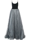 CHRISTIAN SIRIANO GLITTER TULLE DETAIL DRESS