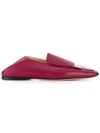 SERGIO ROSSI SQUARE TOE FLAT MULES