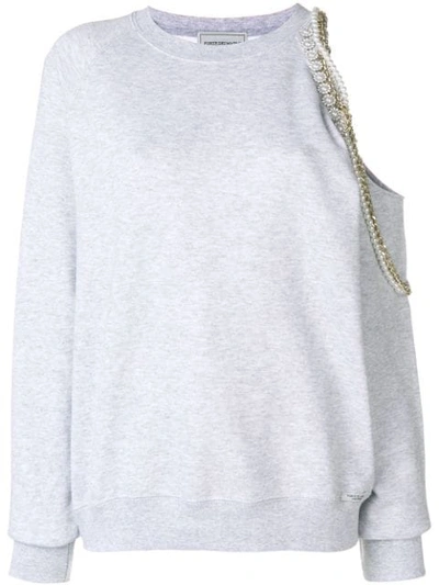 Forte Dei Marmi Couture Cindy Crawford Embellished Sweatshirt In Grey