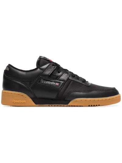 Reebok Men's Workout Plus Leather Low-top Sneakers In Black