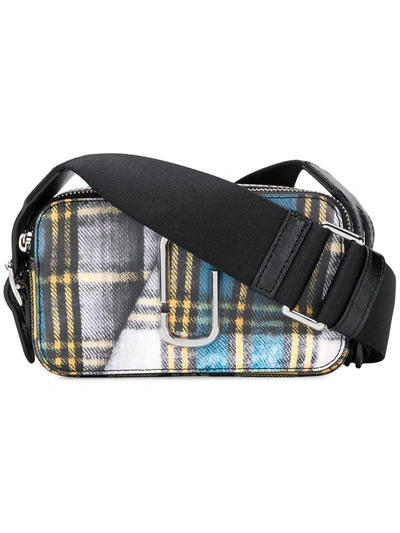 Marc Jacobs The Snapshot Tartan Leather Camera Bag In Blue Multi