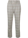 PESERICO PESERICO PLAID CROPPED TROUSERS - GREY