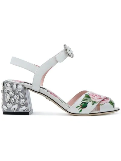 Dolce & Gabbana Keira牛皮凉鞋 In White