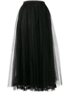 Red Valentino Redvalentino Dotted Tulle Midi Skirt In Black