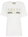 Gucci White Floral Patch Logo T-shirt
