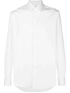 Ferragamo Logo Patch Buttoned Shirt In White