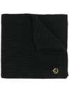 DSQUARED2 RIBBED LOGO PLAQUE SCARF