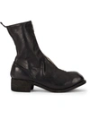 Guidi Front Zip Ankle Boots In Black