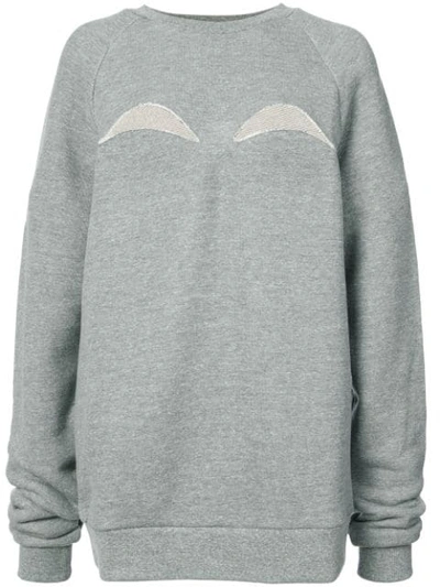 Maison Margiela Melange Fleece Cutout Sweatshirt In Grey
