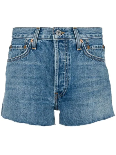 Re/done High Waist Cutoff Denim Shorts In Light Wash