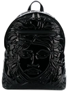 VERSACE VERSACE EMBOSSED MEDUSA BACKPACK - BLACK