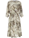 ANDREA MARQUES ANDREA MARQUES MAPS PRINT MIDI DRESS - NEUTRALS