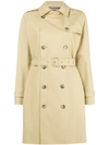 APC A.P.C. DOUBLE-BREASTED TRENCH COAT - NEUTRALS