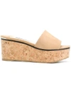 Jimmy Choo Deedee 80 Suede Platform Slides In Brown