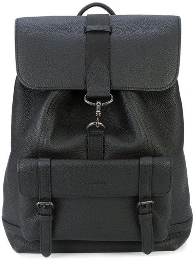 Coach Men's Bleecker Pebbled Leather Backpack In Black