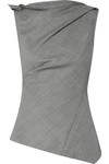 NARCISO RODRIGUEZ GATHERED ASYMMETRIC WOOL TOP