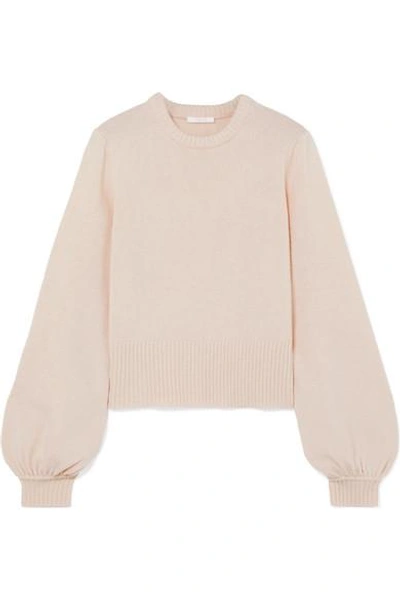Chloé Iconic Cashmere Bubble-sleeve Jumper In Cream