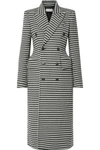 BALENCIAGA DOUBLE-BREASTED HOUNDSTOOTH WOOL-BLEND COAT
