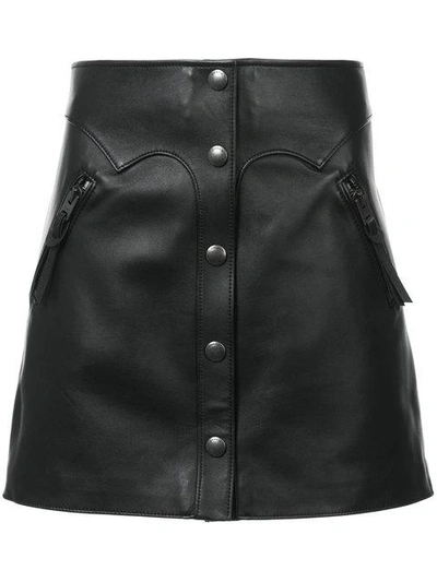Coach High-waist Leather Skirt - 黑色 In Blk