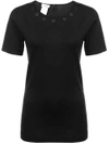 AKRIS PUNTO AKRIS PUNTO EYELET DETAIL T-SHIRT - BLACK