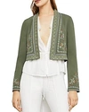 BCBGMAXAZRIA FLORAL EMBROIDERED CROPPED JACKET,GTW4K255