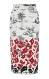 N°21 PRINTED TROPICAL PENCIL SKIRT,681423