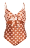 ZIMMERMANN PRIMROSE TIE-FRONT POLKA-DOT SWIMSUIT,681268