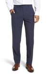 SANTORELLI FLAT FRONT SOLID WOOL TROUSERS,S1009-3