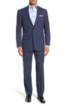 HART SCHAFFNER MARX NEW YORK CLASSIC FIT STRETCH SOLID WOOL SUIT,128222606193