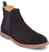 Steve Madden Teller Suede Chelsea Boots In Black - Black In Black Leather