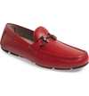 Ferragamo Men's Parigi Leather Driving Loafers In Red Leather