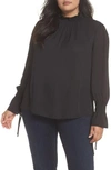 VINCE CAMUTO FLARE TIE CUFF BLOUSE,9238162