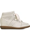 Isabel Marant Women's Shoes High Top Suede Trainers Sneakers Bobby In Chalk