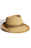 ERIC JAVITS SQUISHEE STRAW FEDORA - BROWN,13591