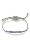 John Hardy Sterling Silver Classic Chain Blue Sapphire Pull-through Mini Chain Bracelet