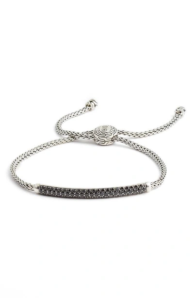 John Hardy Sterling Silver Classic Chain Black Sapphire & Black Spinel Pull Chain Bracelet