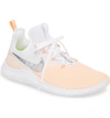 Nike Free Flyknit Colorblock Trainer Sneakers In White/ Metallic Silver