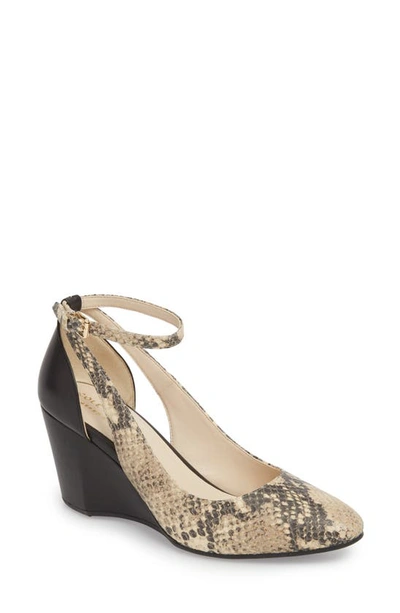 Cole Haan Lacey Cutout Wedge Pump In Snake Print Leather